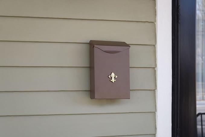 Architectural Mailboxes City Classic Wall Mount Mailbox, Bronze, Small | Galvanized steel build for outside with weather-resistant outdoor construction and a rust-resistant powder-coat finish.