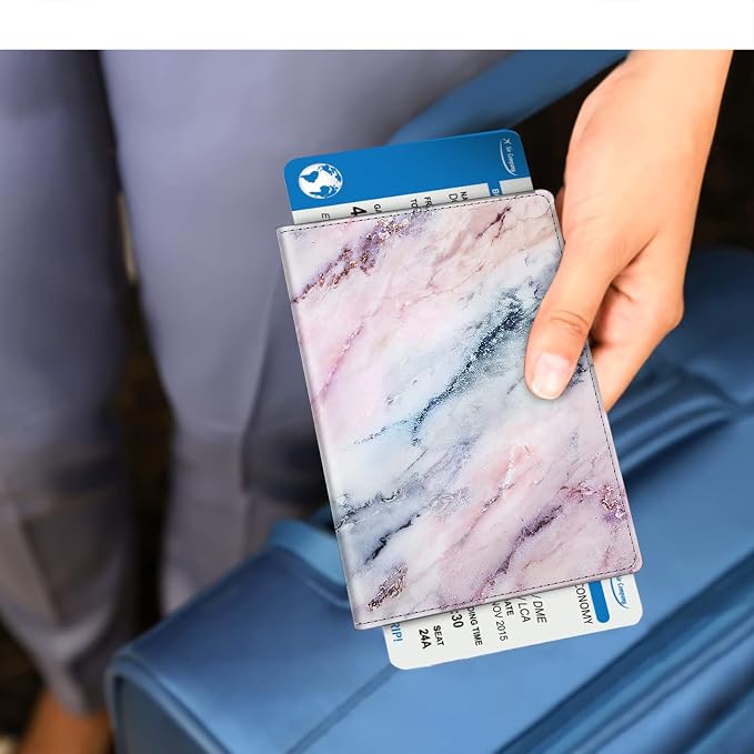 FINTIE Passport Holder, Slim Travel Wallet RFID Blocking Card Case Cover | Passport Cover Protector Essentials with Credit Card Slots, For Women/Men