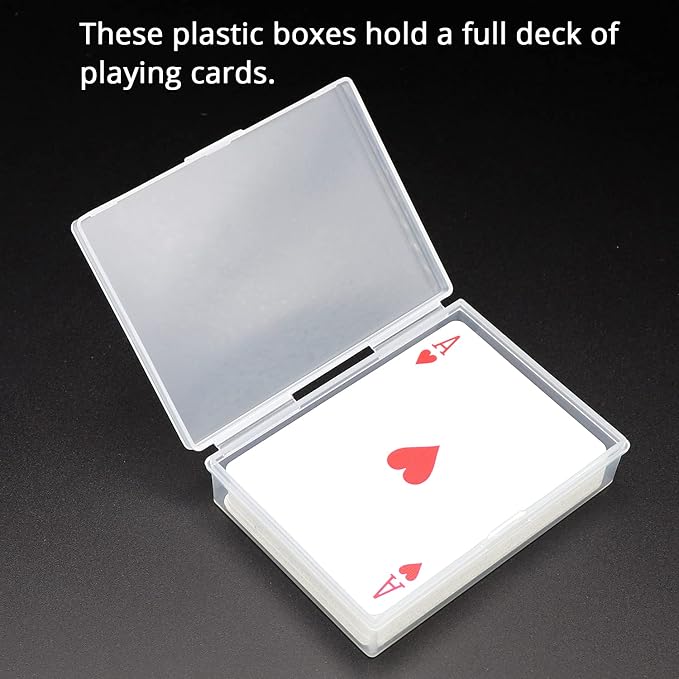 SOSOHOME 6 Pack Playing Card Deck Boxes Fits Baseball Trading Cards, Gaming Cards, Empty Plastic Storage Box, Snaps Closed