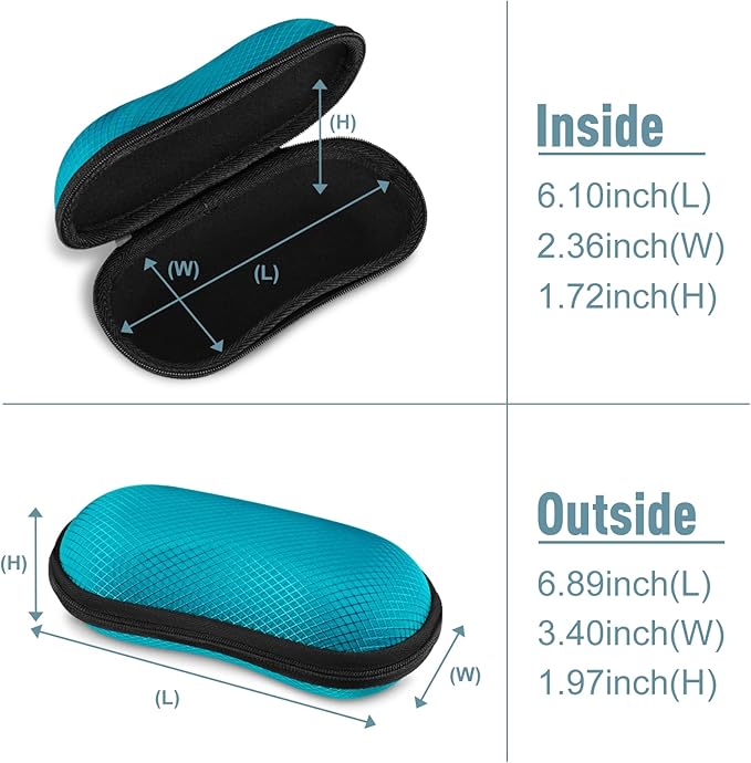 FINTIE Sunglasses Case, Hard EVA Shell Shockproof Sport Glasses Case with Metal Carabiner Travel Zipper Eyeglasses Holder