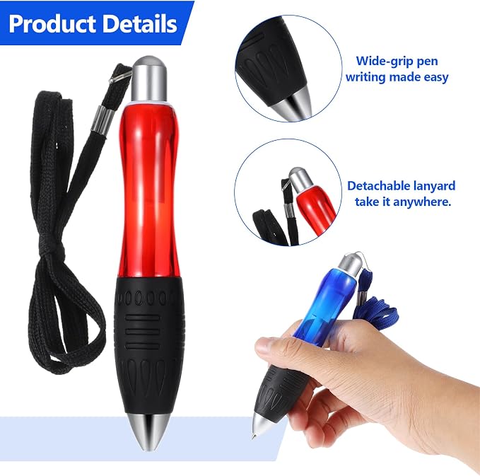 Sibba Heavy Weighted Ballpoint Pens 3 Pcs Big Fat Pens Aids Writing Large Wide Grip Pen Supplies 18 Pcs Refills for Tremor Handicap Carpal Tunnel Weak Hand Office(Black Red Blue)