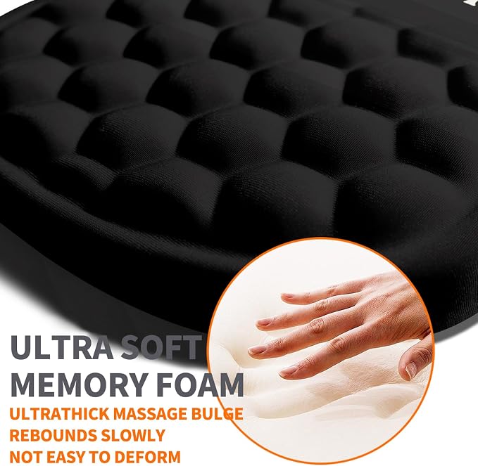 Ergonomic Joint Wrist Support Mouse Pad with Memory Foam Cushion Massage Bump, Carpal Tunnel Pain Relief Mousepad Slope Design for Wrist Rest, 11.8x7.9 in, Funny Skeleton