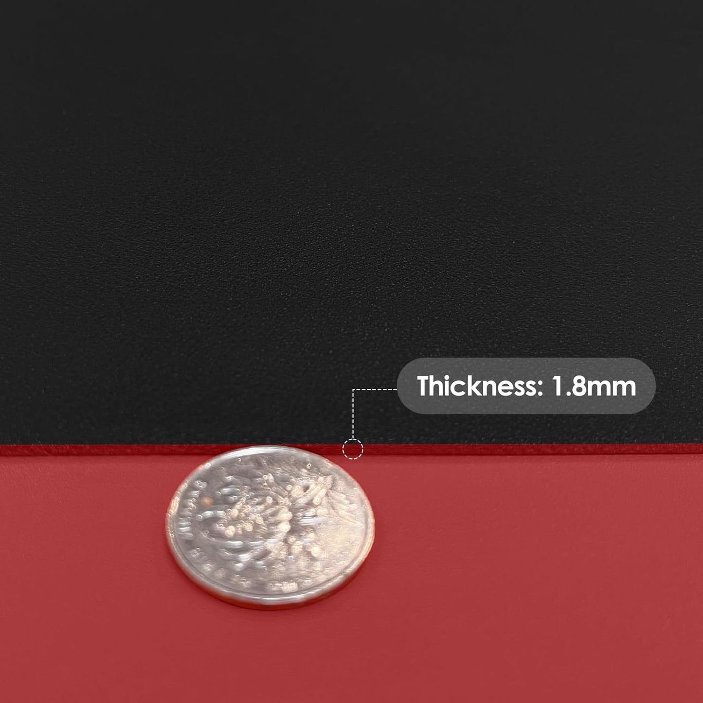 Leather Table Cover,1.8mm Thick,30x60 Inch Desk Cover,Large Desk Mat,Table Protector,Table Cover Protector,Craft Mats to Protect Table(Black+Wine Red,30x60)
