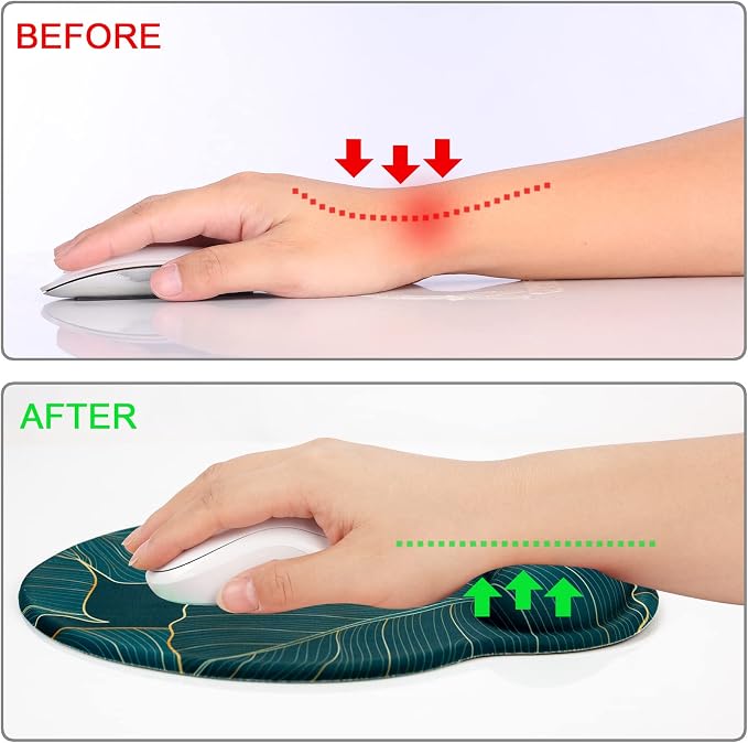Ergonomic Mouse Pad with Wrist Rest Support,Gel Mouse Pads for Desk | Big Mousepad With Coaster Non-slip & Pain Relief for Computer, Home&Office Desk Decor