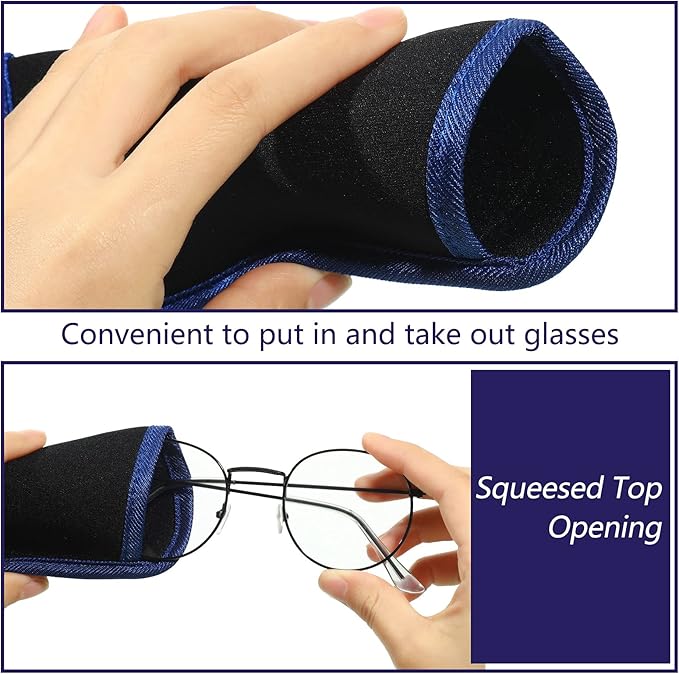 Konohan 12 Pieces Glasses Case Soft Eyeglasses Pouch Portable Eyewear Sunglasses Bag Anti Scratch, 6.1 x 2.76 Inch, 6 Colors