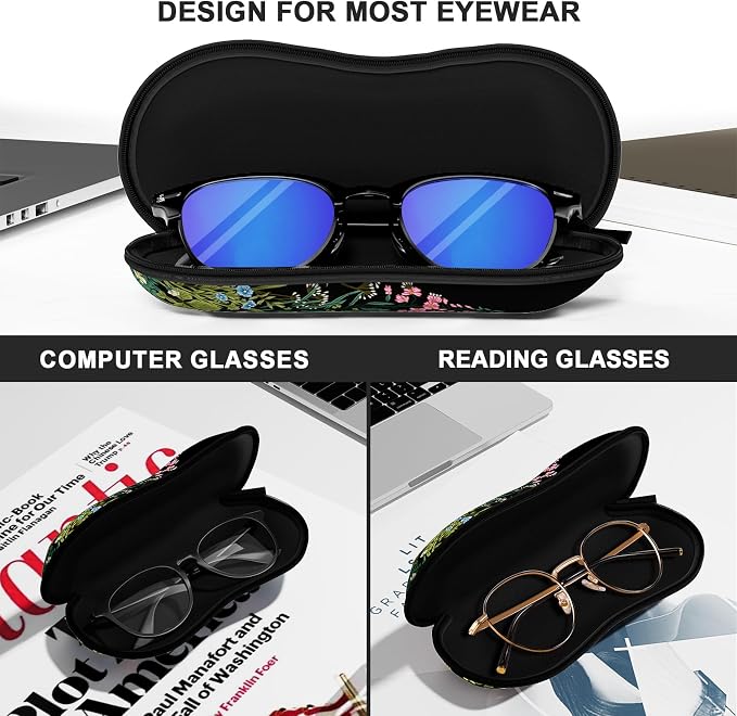 Sunglasses Soft Case, Ultra Light Portable Neoprene Zipper Glasses Case for Men Women