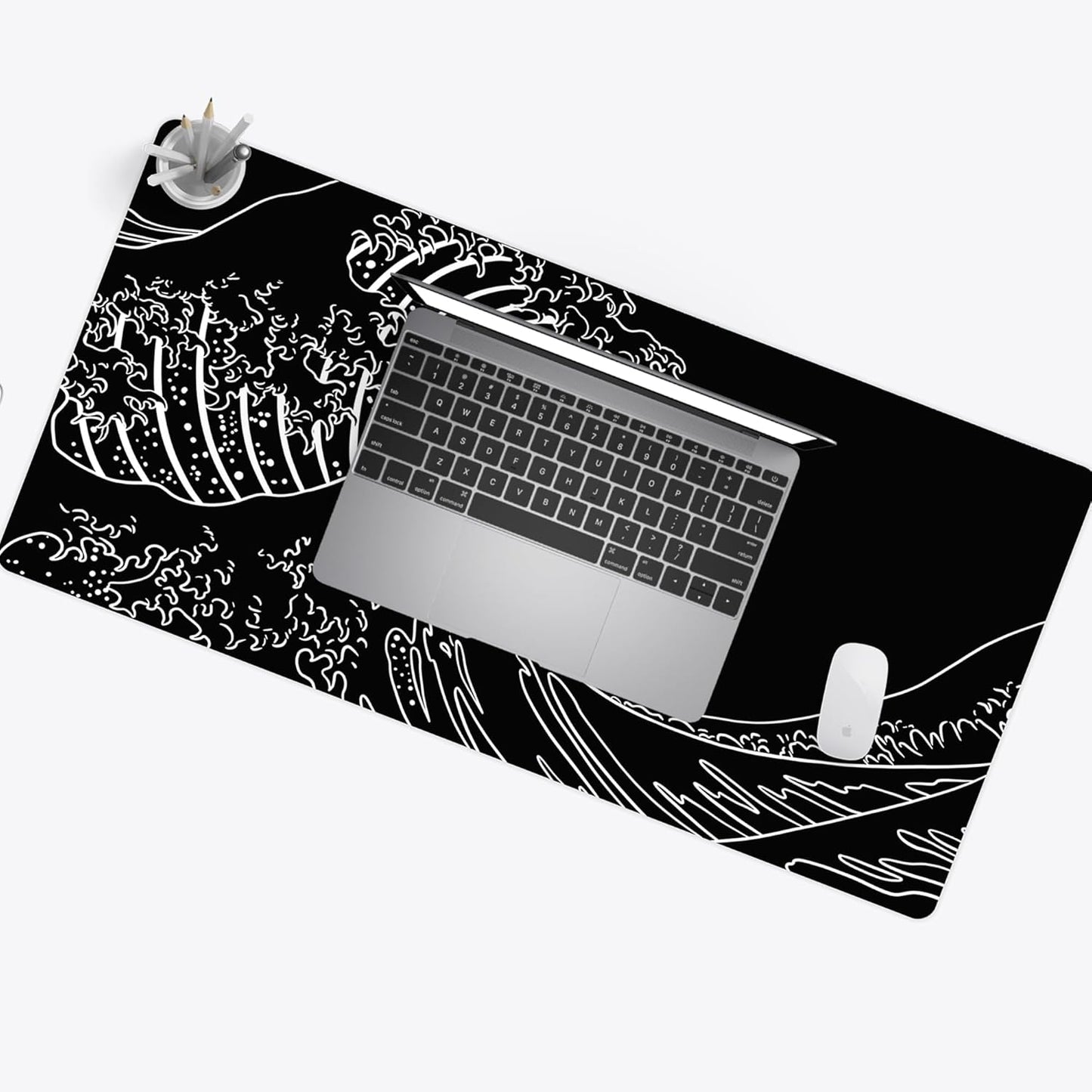 Custom Desk Mat, Personalized Desk Pad, Large Gaming Mouse Pad (Sewn (Black), Extra Large (16x35))