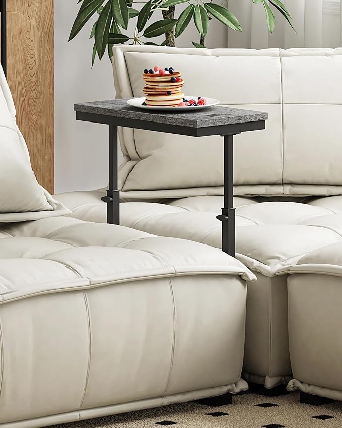 TUTOTAK End Table, Side Table, Tall Couch Table, Sofa Table, Set of 2 | for living Room, Bedroom, Grey TB01BY0832