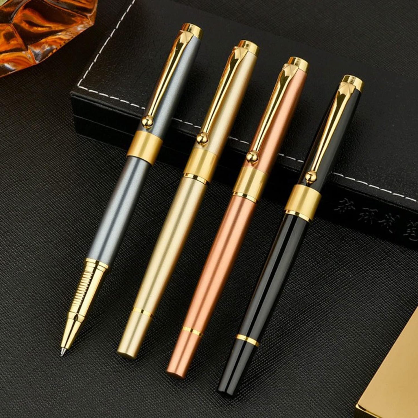 YIVONKA Ballpoint Pen Black Refill,Luxury Ballpoint Line width 0.5mm,Best Ball Pen Gift Set for Men & Women Professional Executive,Office,Nice BallPens Classy Gift Box (2 Blue)