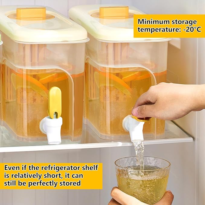 3Pack Drink Dispenser for Fridge 1 Gallon Beverage Liquid Drink Container with Spigot for Party Upgraded Gallon Water Dispenser Ice Tea Pitcher for Fridge