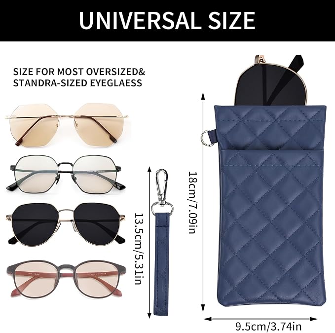 Double Eyeglass Case Soft Dual Glasses Case for Women Men Travel Squeeze Top Sunglasses Cases Eyeglasses Pouch