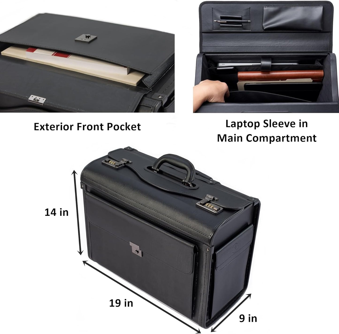 HAMMER ANVIL 19 Wheeled Briefcase Rolling Case Sales Sample Pilot Lawyer Attache