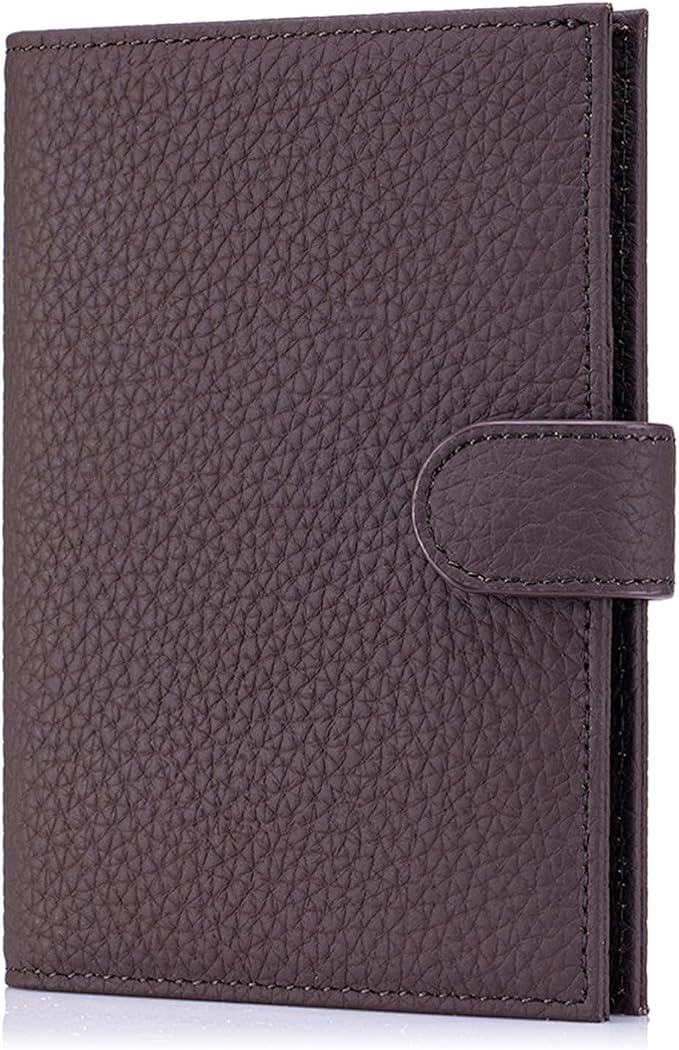Karmiir RFID Passport Holder Travel Wallet for Women, Leather Passport Cover with Card Holders SIM Slots, Zippered Coins Pocket and Cash Slot Slim Compact Travel Wallet (Coffee)