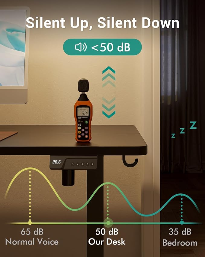 CubiCubi Electric Standing Desk, 55 x 24 Inches Height Adjustable Sit Stand Desk, Ergonomic Home Office Computer Workstation, Black