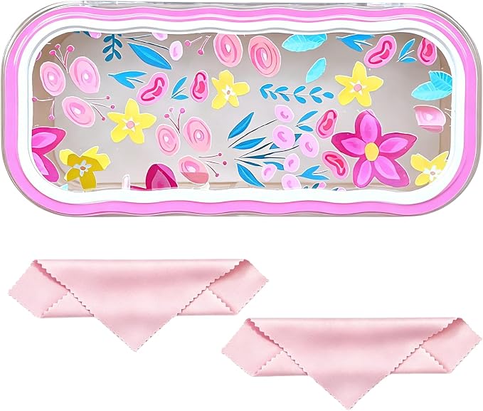 Glasses Case Hard Shell, Clear Eyeglass Case, Cute Holder for Sunglasses and Reading Glasses