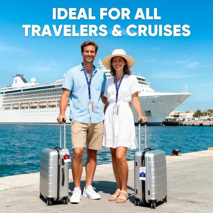 2set Cruise Essentials 2026,Cruise Must Haves Kit,Non-Surge Protector Power Strip,Magnetic Hooks,Lanyards,Luggage Tags,Towel Bands,Waterproof Phone Pouches,Travel Essentials