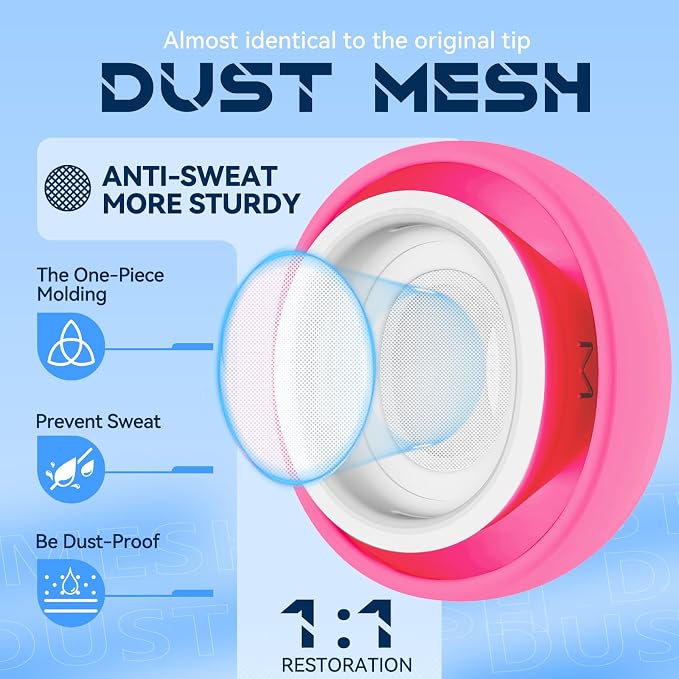 Inesore 4 Pairs Replacement Ear Tips for AirPods Pro 2nd/1st (Rose red) | with Noise Reduction Hole & Built-in dust Guard Screen,Silicone,with Portable Storage Box & Cleaner Pen,4 Size (XS/S/M/L)