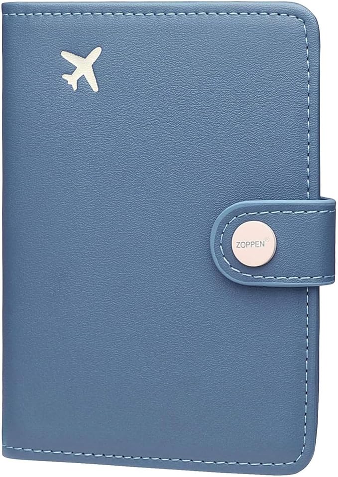 Passport Holder RFID Blocking Travel Wallet, Denim Blue | Passport Cover with Multiple Card Slots, Water-Resistant & Easy-Carry, Must-Have Travel Accessory for Men & Women.