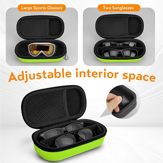 Double Eyeglasses Case, Hard Shell Dual Glasses Case Travel Sunglasses Organizer for Men Women