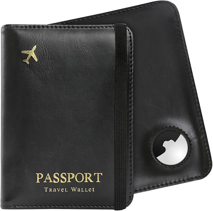 ILIYAH-Passport Cover-Passport Holder Travel Wallet-RFID Blocking Passport Case Travel Accessories Card Holder Wallet Unisex Travel Gifts (Dark Black)