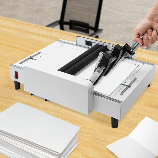 A3 Booklet Maker, 2-in-1 Binding and Folding Machine, 200-300Books/h Manual Paper Folder & Stitcher, 5.83 * 8.27 in-11.69 * 16.54 in