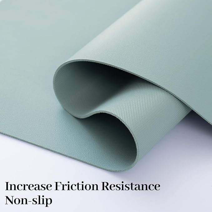 Desk Mat Set,3-in-1 Mouse Pad with Wrist Rest and Keyboard Pad | 35.4" x 16.9" Ergonomic Keyboard and Mouse Pad Set, Memory Foam Keyboard Wrist Rest, Waterproof Computer Mat, Mist Blue