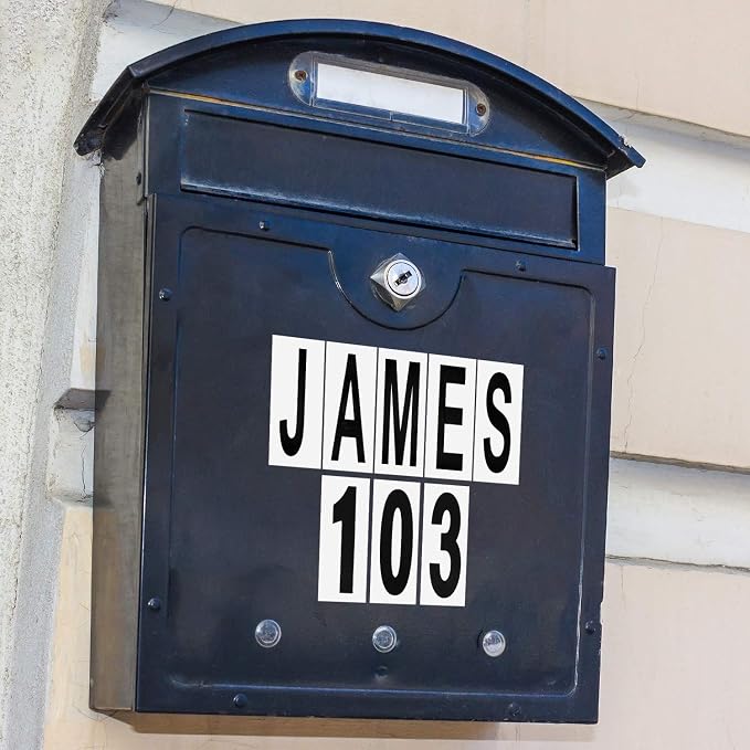 10 Sheets Mailbox Numbers and Letters Stickers for Outside Stick on Black Vinyl Alphabet Number Decals Sticky for Home Business Apartment Address Window Door Car Truck (3 x 1 Inch, 3 x 1.2 Inch)
