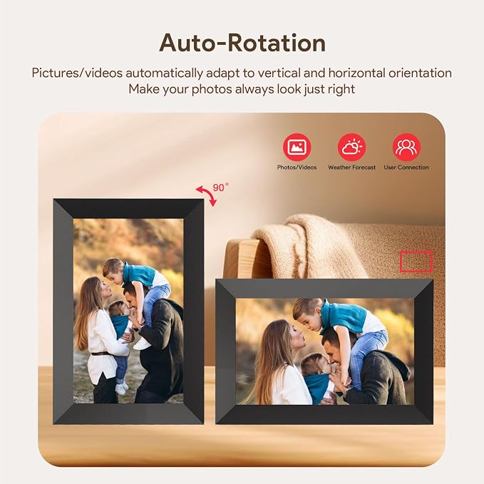 Uhale Digital Picture Frame 10.1, WiFi Digital Photo Frame with App | WiFi app sharing, 10.1-inch HD touch screen, 16GB storage, auto rotate, gift for mom,parents,Grandparents