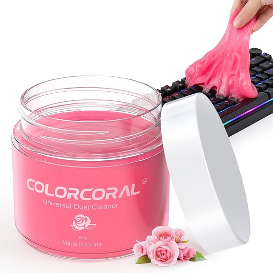 ColorCoral Cleaning Gel Dust Cleaner for PC Keyboard Car Detailing, 160g | For PC Laptops, Office Electronics, Car Interior, Computer and Gaming Accessories; Universal Cleaning Kit Gift for Men Women