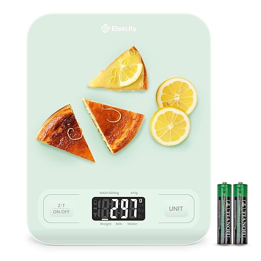 Etekcity Food Kitchen Scale, Digital Grams and Ounces, Medium | Tare function, ideal for baking, weight loss, keto, meal prep, packages, liquids and jewelry, Green