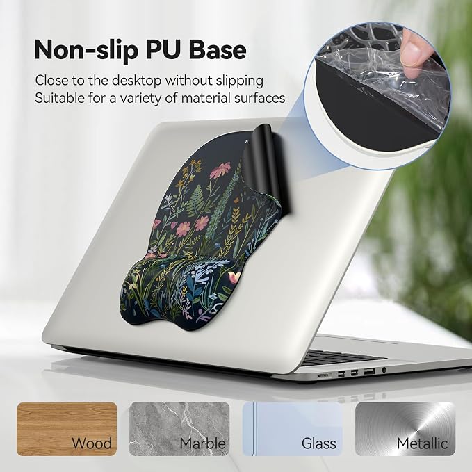 TECKNET Gel Ergonomic Mouse Pad & Keyboard Wrist Rest & Coaster | 3 in 1 Set, Pain Relief, Milk Silk Cloth, Non-Slip PU Base, Easy Typing, Memory Foam Wrist Support for Office & Home
