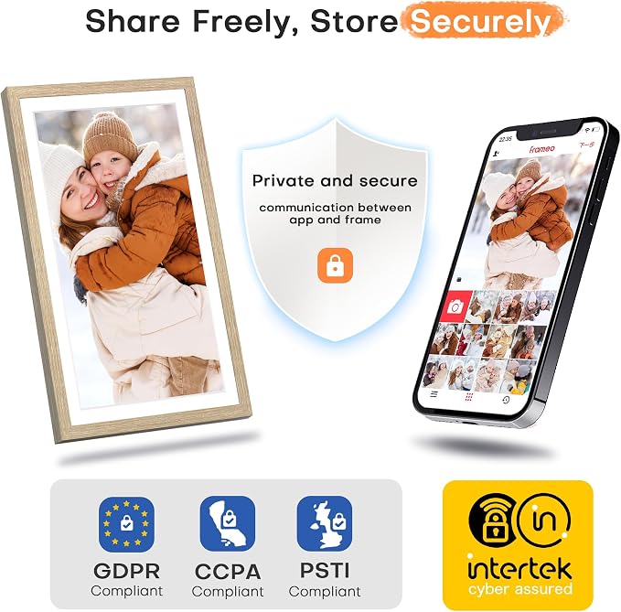 Digital Picture Frame Large, 15.6 Inch Digital Photo Frame Frameo, WiFi Electric Slideshow Frame, 1920*1080 IPS FHD Touchscreen, 32GB, Tabletop&Wall-Mounted, Share Video Picture, Gifts, Oyster White