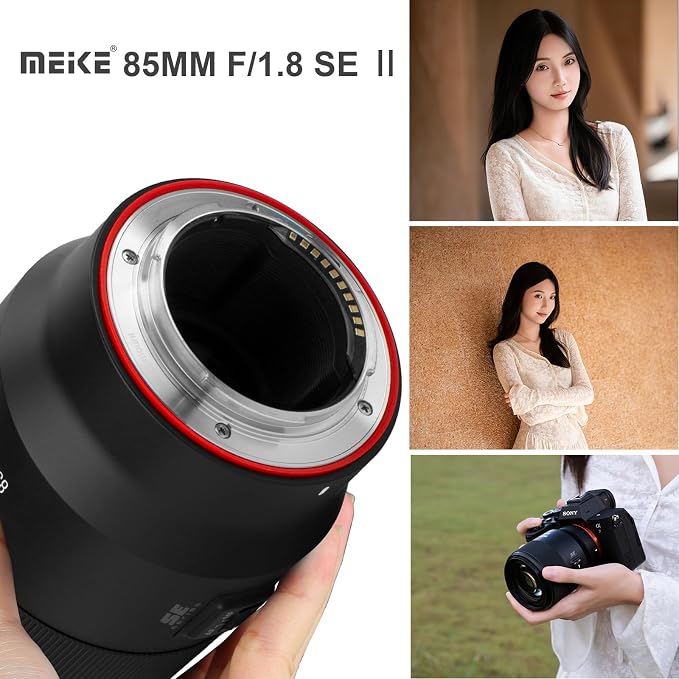 Meike 85mm f1.8 SE II Full Frame STM High Resolution 8K Auto Focus Medium-telephoto Lens Fixed Prime Portrait Lenses for Sony E Mount Mirrorless Cameras A9 A7II A7RII A7 A7R3 A7R4 A7IV A7C A7SIII