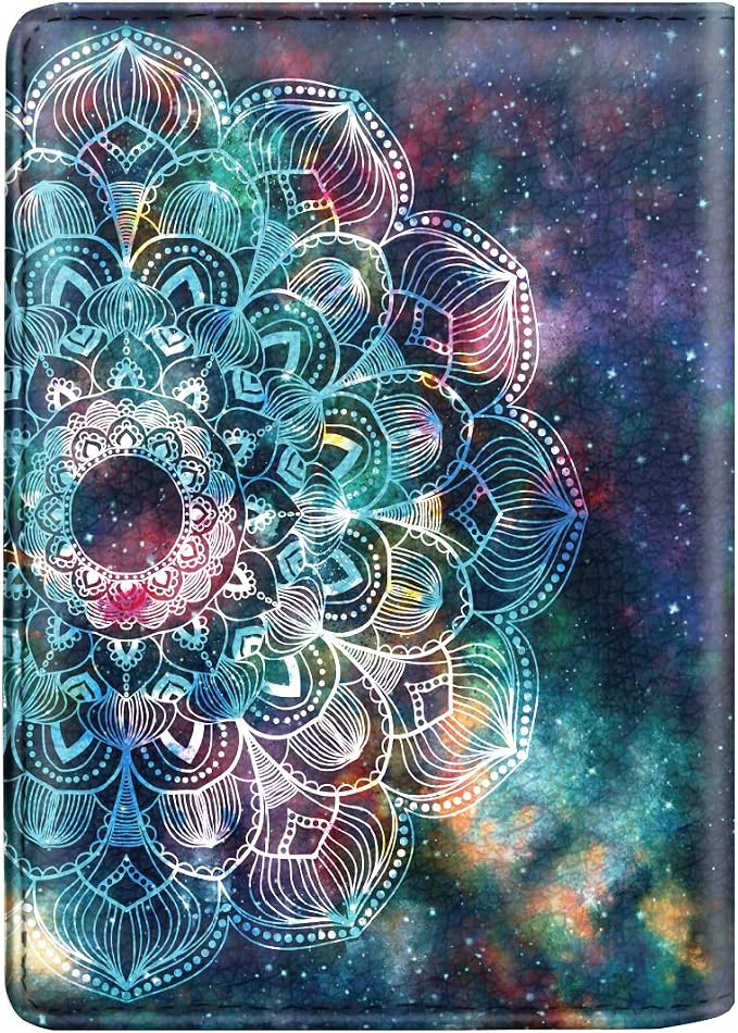 Coco Rossi Passport Holder for Travel Women Slim RFID Passport Cover Wallet | Travel Essentials, Passport Book Holders, Passport Wallet Cover Case, PU Leather, Cute, Thin, Spliced Design, Mandala
