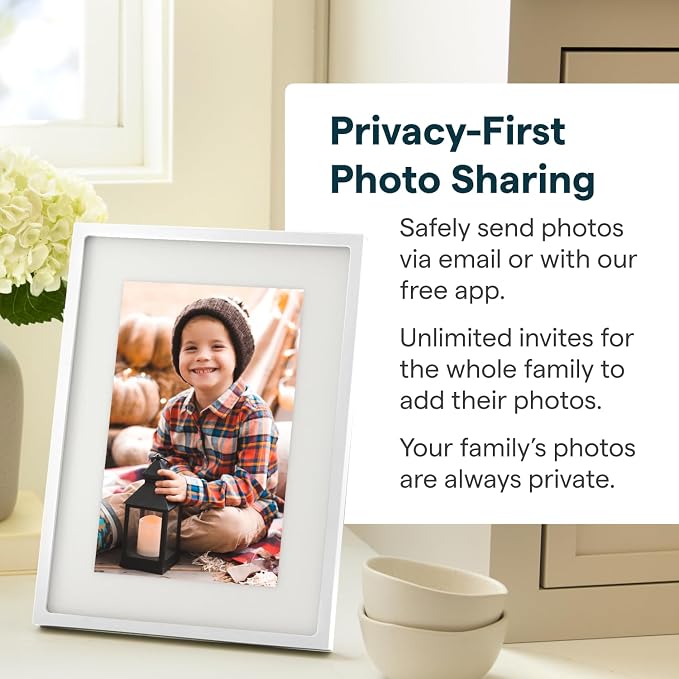 Skylight Digital Picture Frame 2 – 10" Full HD Wi-Fi Touch Screen, 16GB Digital Photo Frame, Load Photos & Videos Directly from Phone, Anti-Glare – Ideal for Personalized Gifting, Classic White