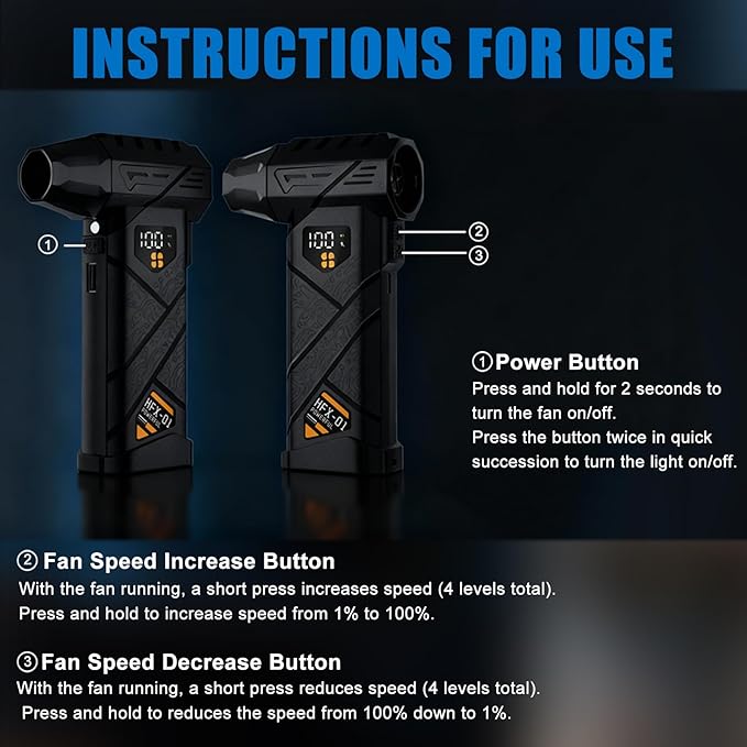 Compressed Air Duster, Car Vacuum Portable Cordless 2 in 1, 130000RPM Electric Air Duster with LED Display&Light, Adjustable Cordless Handheld Blower Vacuum Cleaner for Keyboard, PC, Car and House