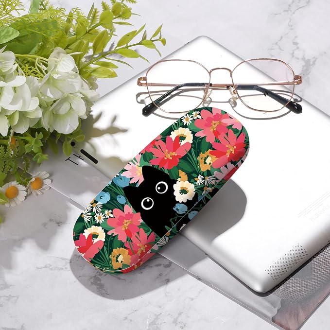 Glasses Case Hard Shell,Portable Protective Eyeglasses Case, Eyeglass Holder Box with Cleaning Cloth, for men women