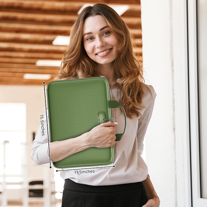 Fireproof File Organizer with Lock, Hard-Shell Document Box, Green | Water Resistant, 13-Pocket Expanding Folder, Portable Safe Storage for Letter Legal Files, Laptop, Valuables, Large Capacity