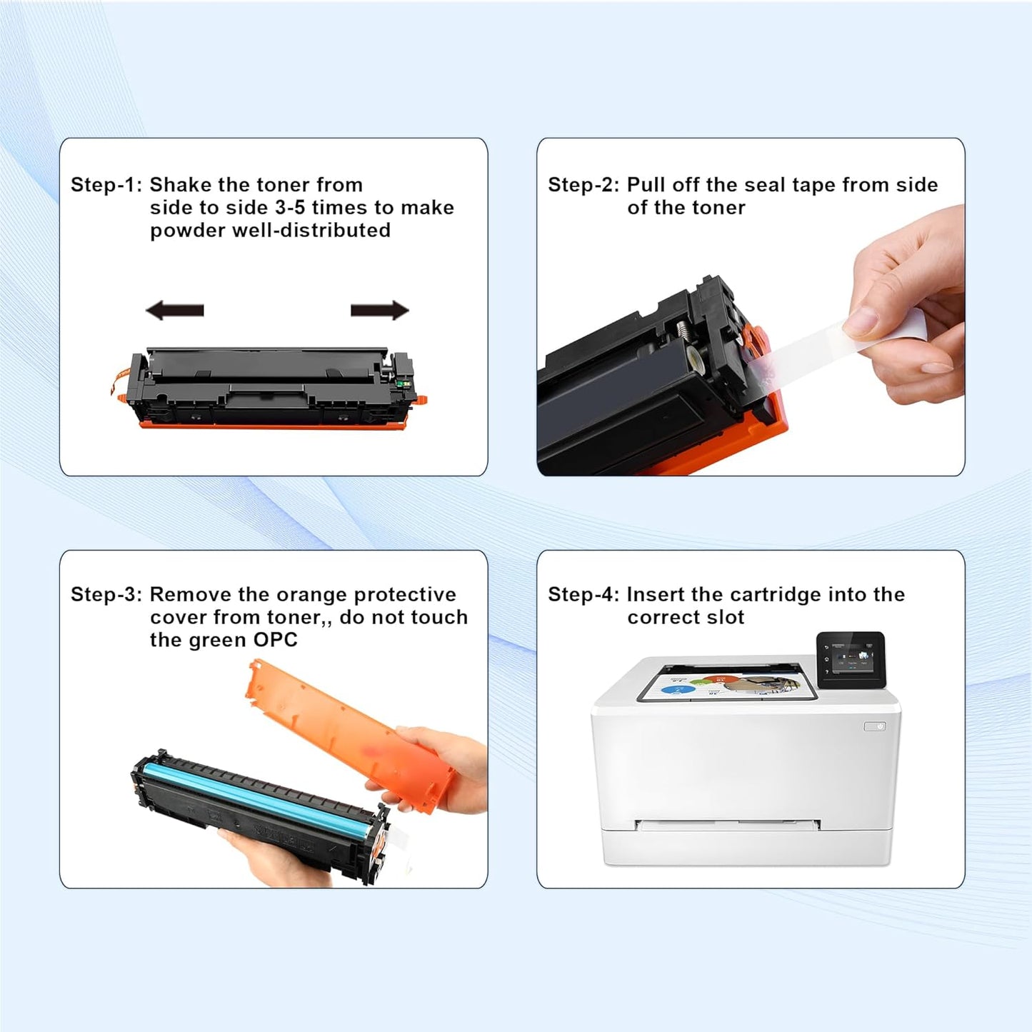 414A Toner Cartridges 4 Pack Replacement for HP Color Laserjet Pro MFP M479fdw MFP M479fdn, Enterprise MFP M454dw M454dn M480f M479 M454 Printer Ink (Black,Cyan,Magenta,Yellow)