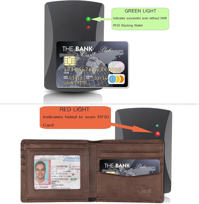 HIMI Wallet for Men-Genuine Leather RFID Blocking Bifold Stylish Wallet With 2 ID Window