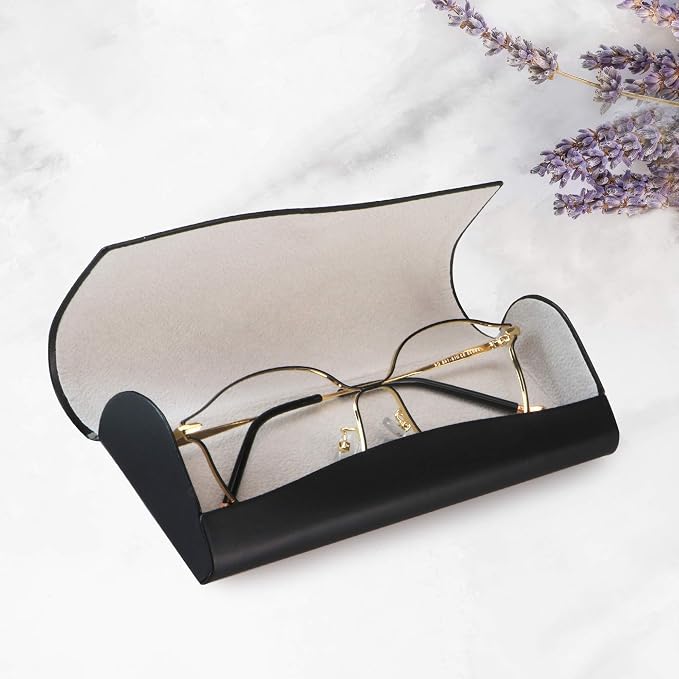LifeArt Eyeglass Case Hard Shell, Portable Sunglass Case, Fashionable PU Leather Eyeglass Case, Lightweight