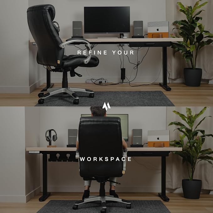 COREMINDED No-Drill Under Desk Cable Management Tray, 2-Pack, Medium | Wire & Cord Organizer for Standing Desk or Table, Power Strip Holder, Hides Cables, Home Office Cord Hider, Carbon Steel