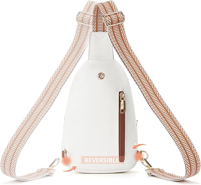 BOSTANTEN Sling Bag for Women Leather Crossbody Bags Fanny Pack Chest Bag for Travel | Adjustable Wide Strap, Small, Anti Theft, Lightweight, Multi Pockets and Carrying Way, Card Slot, Cute Trendy for Everyday