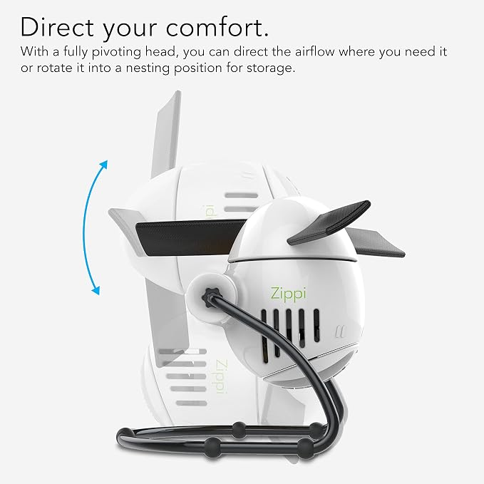Vornado Zippi Small Personal Fan, Foldable Cooling for Desk, 2 Speed Settings, Soft Nylon Blades, Directable Airflow, Perfect Fan for Office and Bedroom, Multiple Color Options, Ice White