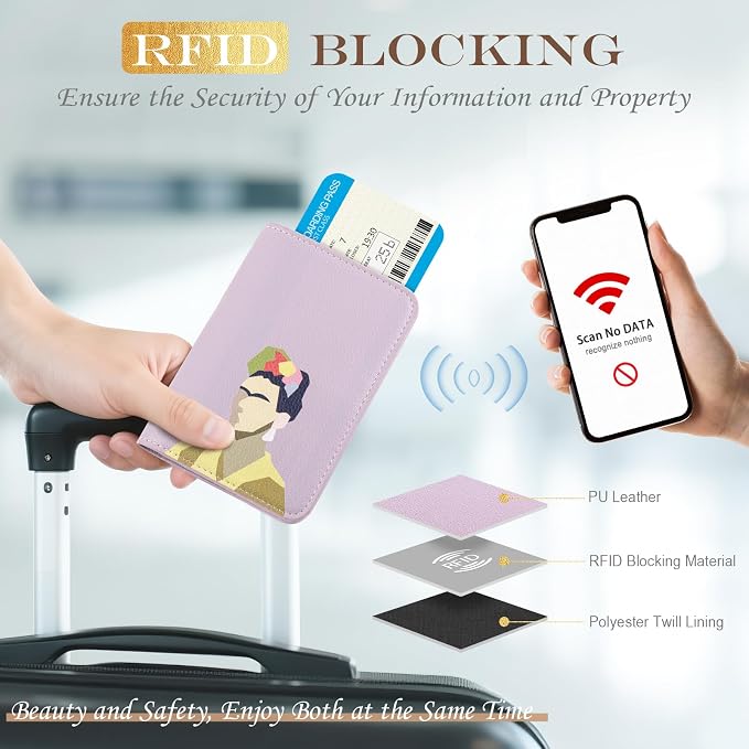 Lychii Passport Holder, RFID Blocking Travel Wallet, Slim Passport Cover | PU Leather Protector Case for Quick TSA Access, Secure Boarding Passes & ID Cards for Men Women, Travel Accessories