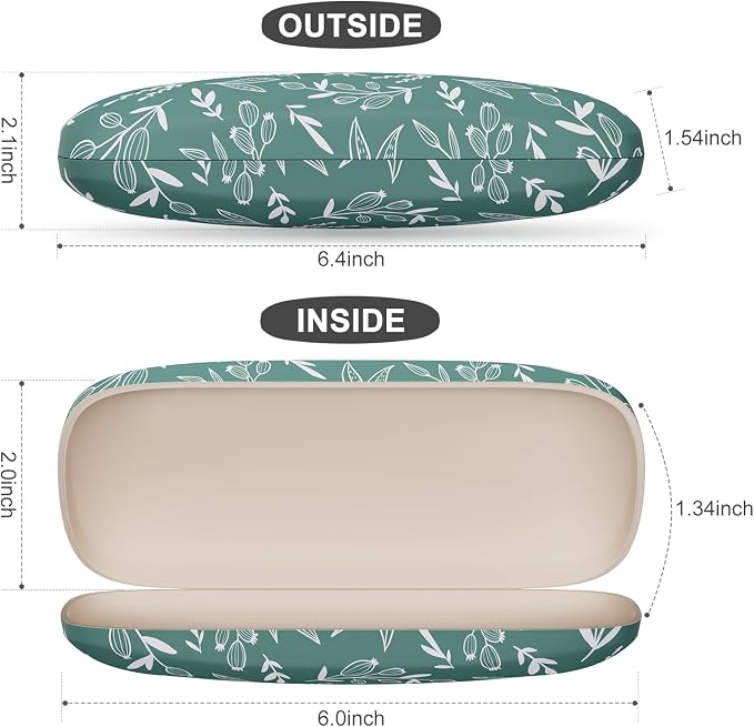Eyeglasses Case, Portable Hard Shell Protective Case for Glasses, Eyeglass Holder Box for Women with Cleaning Cloth