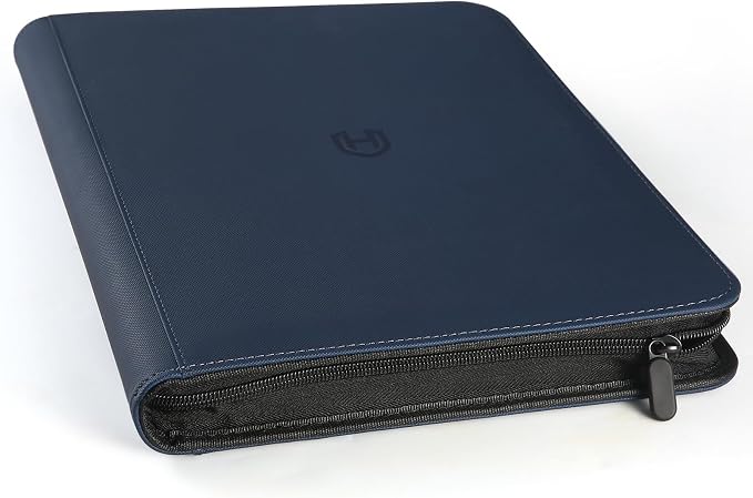 Card Binder 9 Pocket with Zipper, 648 Pockets Trading Card Holder Book, Premium PU Cover Zip Folder Binder, Side Loading Carrying Case Binder Album for TCG, MTG, Sports Cards, Game Cards
