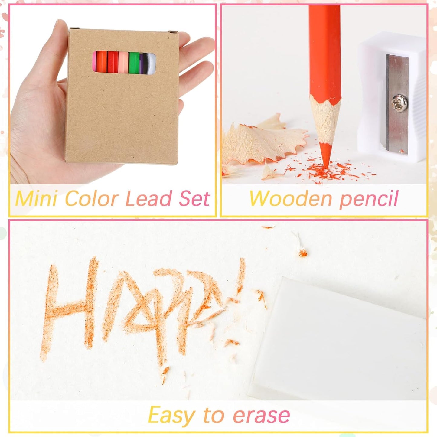 144 Pcs / 12 Boxes Mini Drawing Class Colored Pencils Bulk for Kid 3.5 Inch Back to School Supplies Portable Short Fat Per Set 12 Different Color with Sharpener Eraser Coloring Pencils