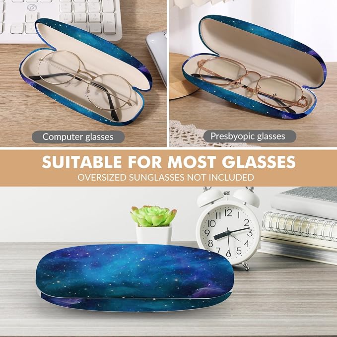 Glasses Case Hard Shell,Portable Protective Eyeglasses Case, Eyeglass Holder Box with Cleaning Cloth, for men women