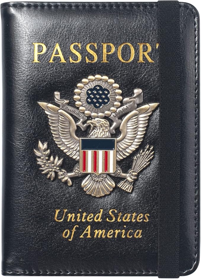 Premium Passport Holder for Travel RFID Blocking Passport Cover Slim | Passport Cover for Women Men Leather US Passport Wallet Case for Travel Passport Book Cover Travel Document Organizer Carrier